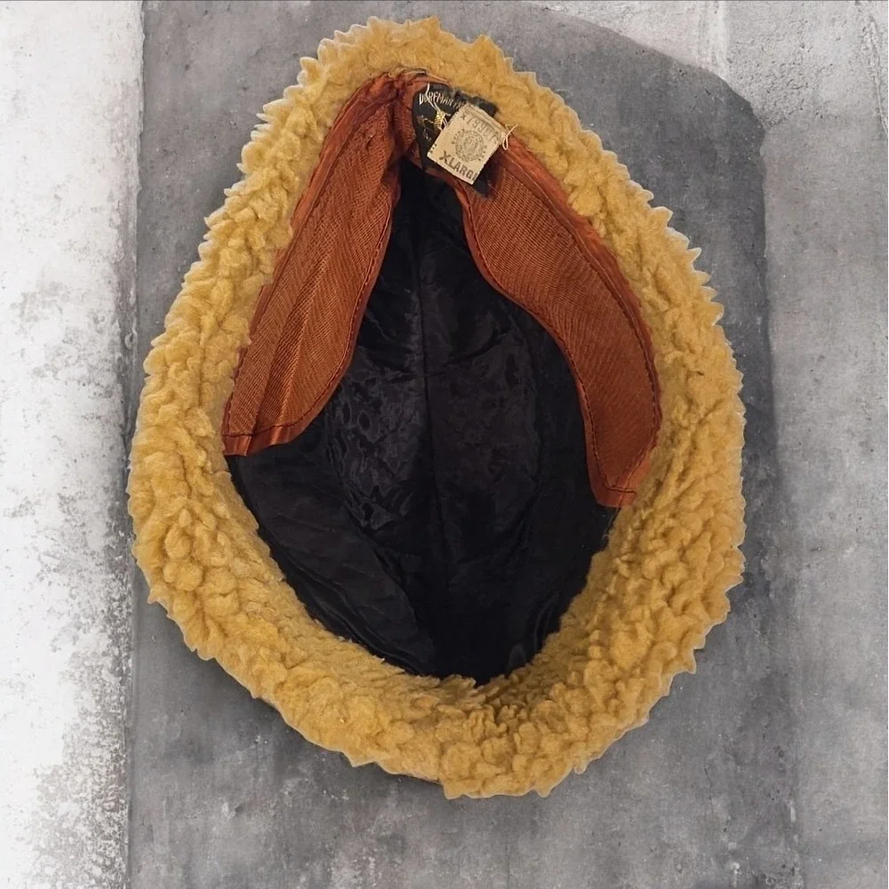 Vintage Fedora Dorfman Pacifica Co Leather Fur Made in USA Sz XL Hat - Picture 12 of 14